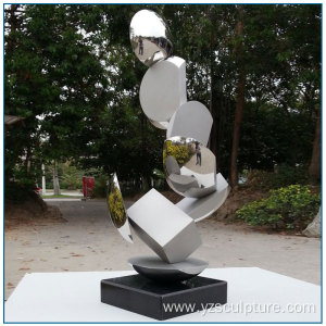 Pool Decoration Highly Polished Abstract Stainless Steel Sculpture